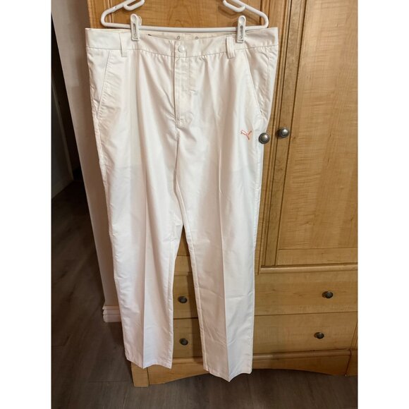 Puma Mens Storm Cell White Golf Pants Size L-31”Inseam - Picture 1 of 5